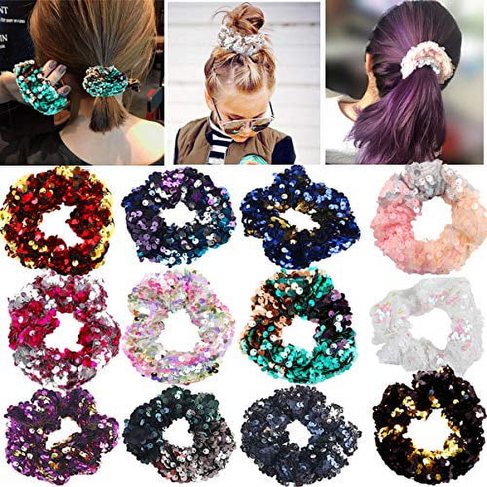 12 Pcs Luminous Scrunchie Hair Gems for Women Hair Jewelry Hair Accessories  Miss 