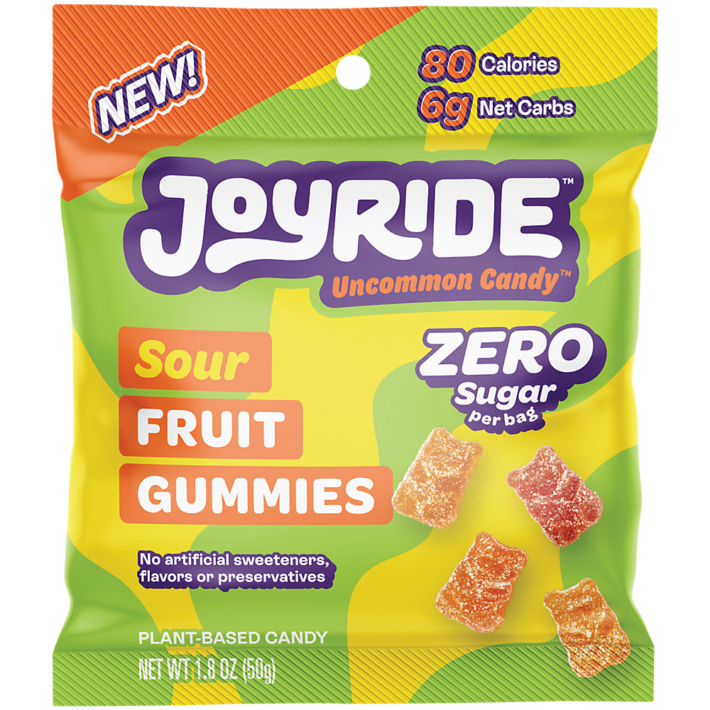 JOYRIDE Zero Sugar Keto Gummies, Sour Gummy Bears Sugarfree Candy with 6g Net Carbs Keto