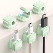 JOYROOM 6 Pack Magnetic Cable Clips Cord Holder, Under Desk Cable Management Organizer, Green