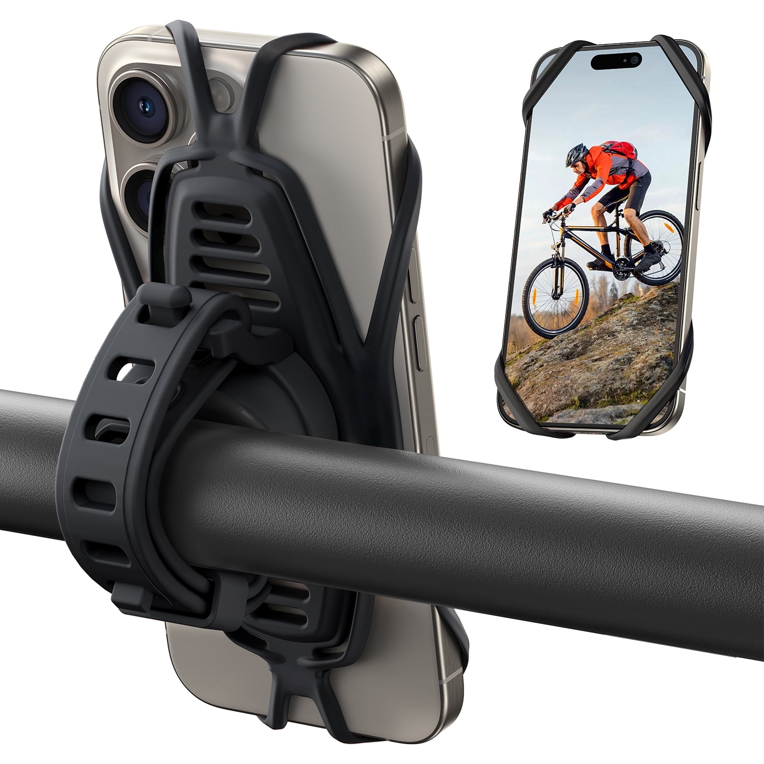 Bicycle Mount for iPhone 12 Pro Max Mini 11 Pro Max Handlebar Silicone Holder Bike Non Slip Strap Shockproof P6J Walmart