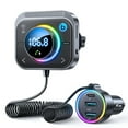 thumbnail image 1 of JOYROOM Bluetooth 5.3 Car Wireless FM Transmitter Adapter, 3-Port PD & QC 3.0 USB C Charger, Radio Aux Handsfree Car Kit, Music Player with Air Vent Clip, 1 of 10