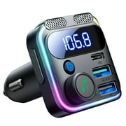 JOYROOM Bluetooth FM Transmitter for Car, Wireless Bluetooth 5.3 Car Adapter, PD & QC 3.0 USB Car Charger, Handsfree Car Kit MP3 Player, Support U Disk