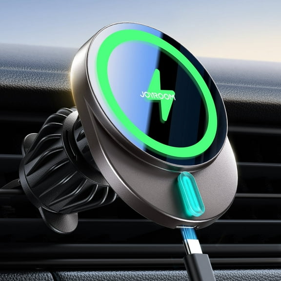 JOYROOM for MagSafe Car Mount Charger, 15W Fast Charging Wireless Car Charger, Air Vent Ultra Magnetic Phone Holder for iPhone 16 Pro Max Plus Mini 15 14 13 12, Dark Gray