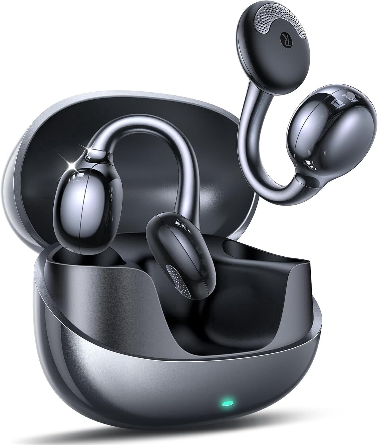 JOYROOM OE3 Open Ear Wireless Earbuds, Ultra-Lightweight Comfortable Clip-on Earbuds, Bluetooth 5.4 Headphones with Full Surface Touch Control, Bass Sound, IPX4 Waterproof Fit for Workout and Daily