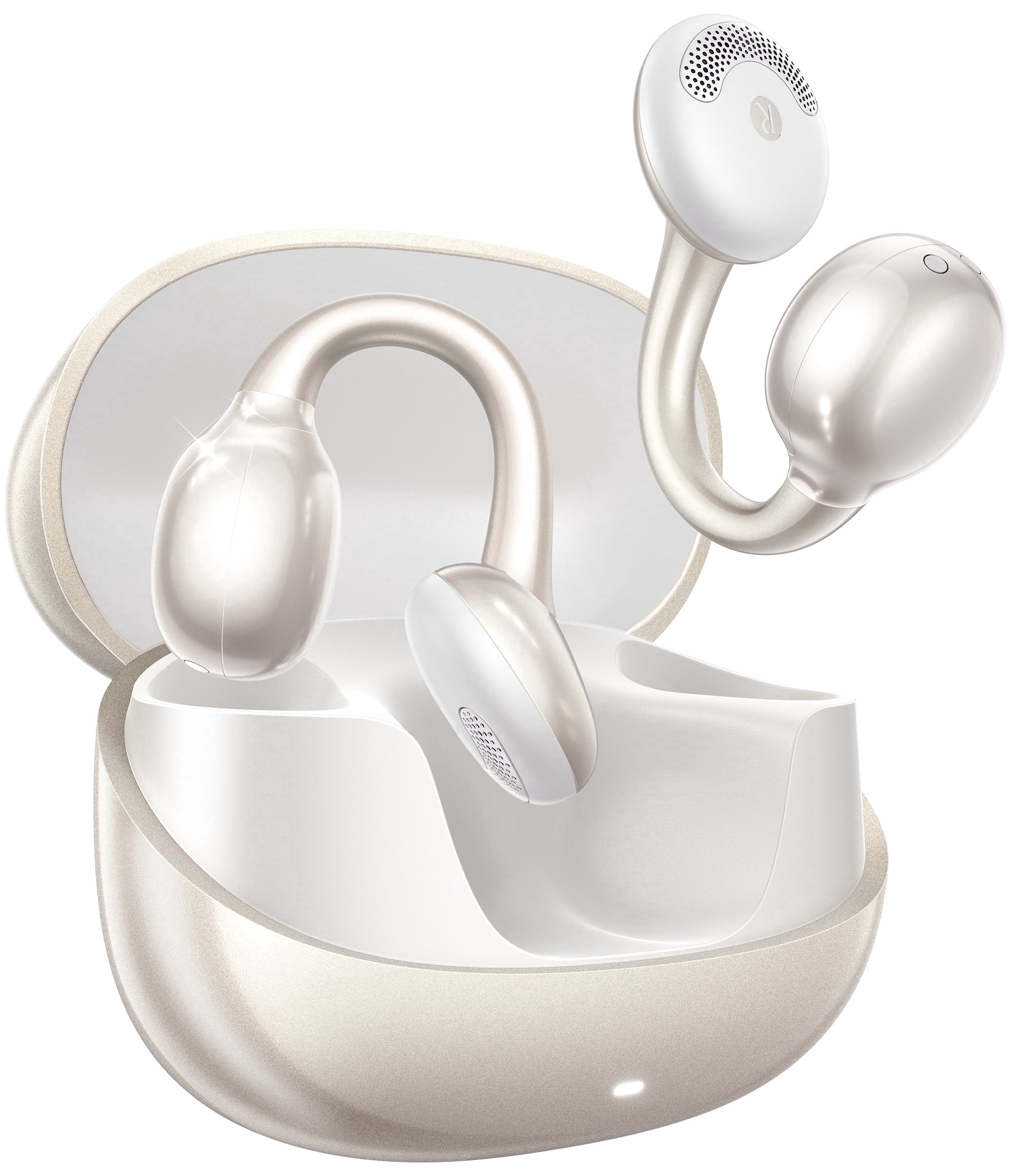 JOYROOM OE3 Open Ear Wireless Earbuds, Ultra-Lightweight Comfortable Clip-on Earbuds, Bluetooth 5.4 Headphones with Full Surface Touch Control, Bass Sound, IPX4 Waterproof Fit for Workout and Daily
