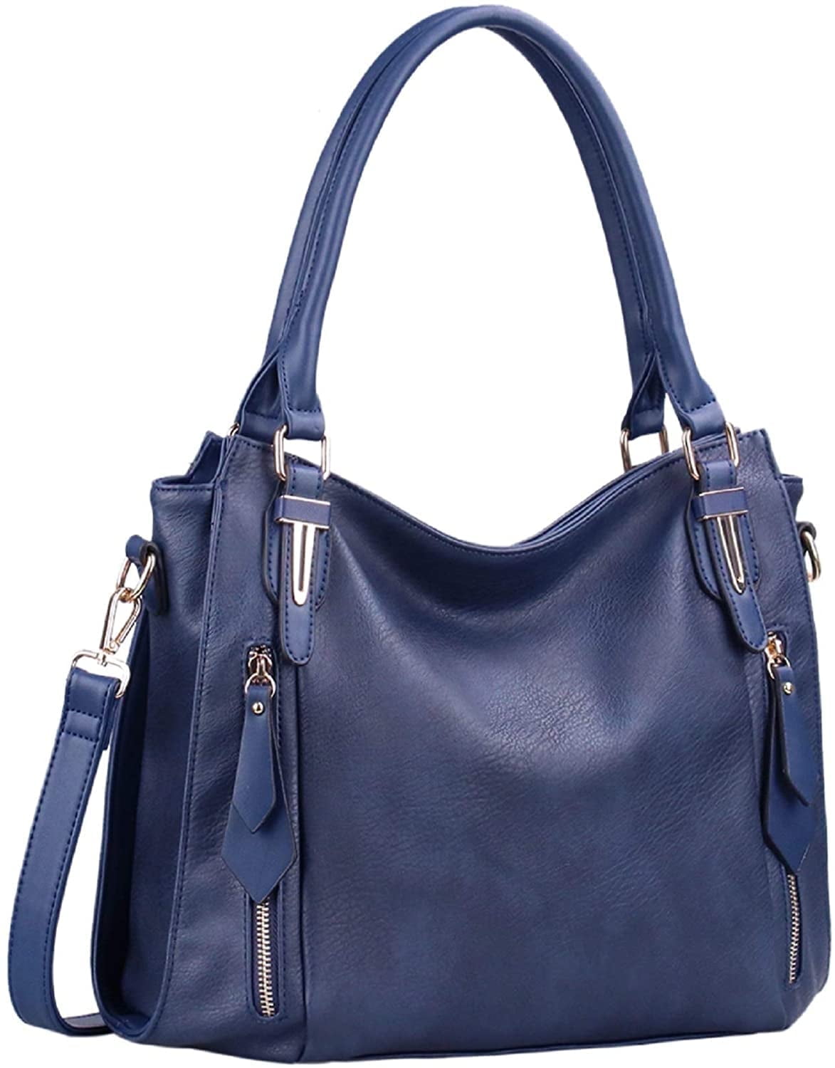JOYSON Women s Shoulder Bag Handbags Tote Zipper Purse PU Leather Top handle Satchel Bags Ladies Medium Blue