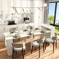 thumbnail image 1 of JOYSOURCE 20"-100" Extendable Dining Table with Storage Sideboard for 6-10 Person, Extra Long Transformer Table, Modern Multifunctional Conference Meeting Table with Extension Leaves Holder, White, 1 of 7