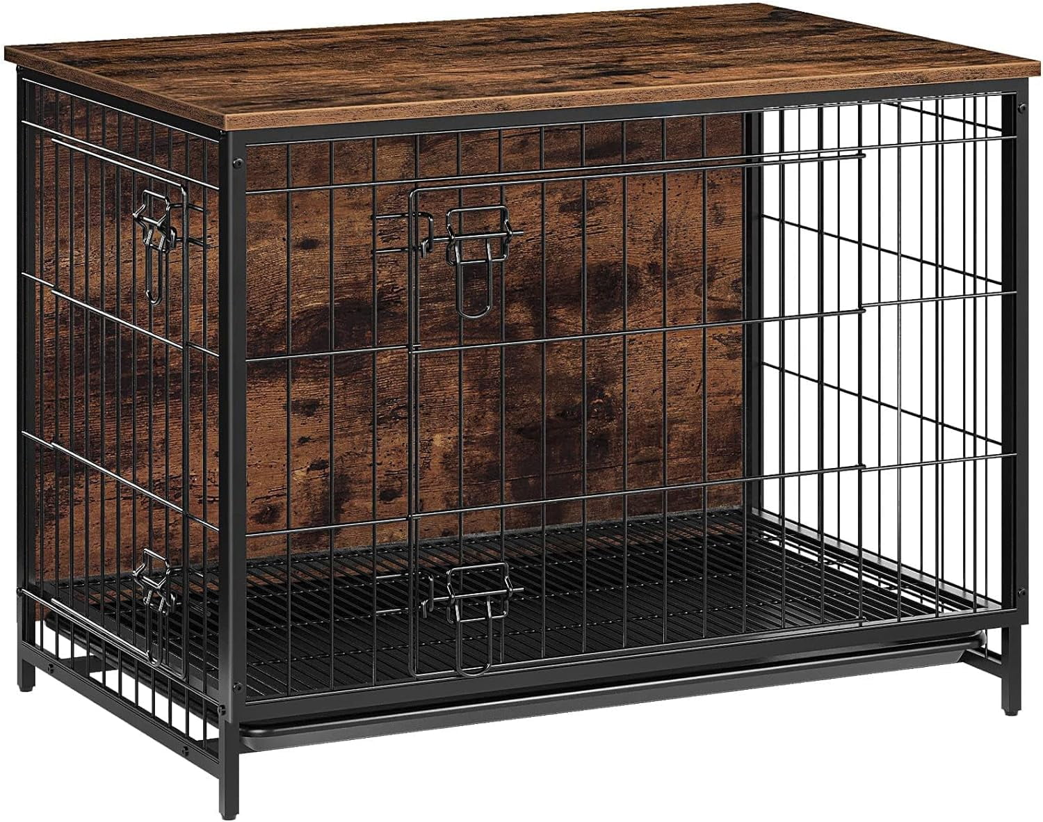 JOYSOURCE Dog Crate Furniture with Double Doors, Indoor Dog Kennel ...