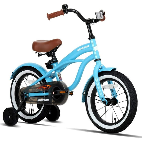 JOYSTAR 12" 14" 16" Kids Cruiser Bike for Ages 2-7 Years Old Girls & Boys, Kids Bike with Training Wheels, Cruiser Bicycles for Children, Blue