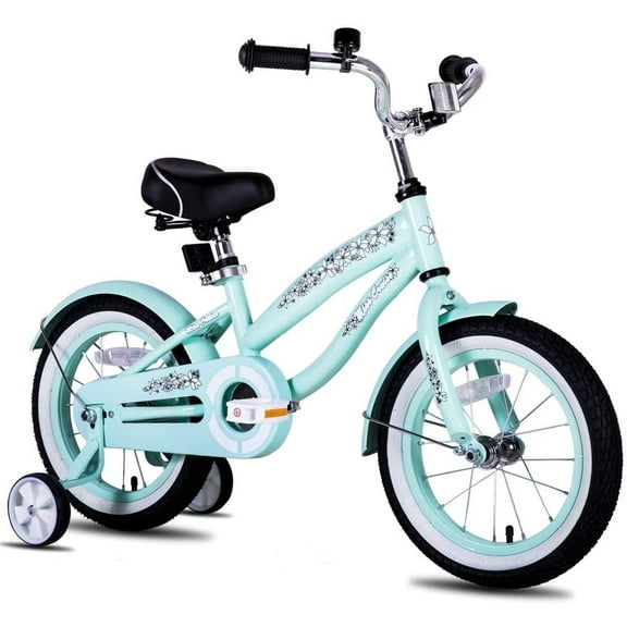 JOYSTAR 12" 14" 16" Kids Cruiser Bike for Ages 2-7 Years Old Girls & Boys, Kids Bike with Training Wheels, Cruiser Bicycles for Children, Green