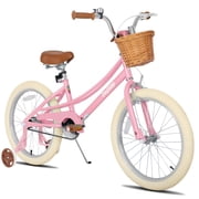 JOYSTAR 20 Inch Girls Bike with Training Wheels, Basket & Kickstand for Ages 7-13, Pink