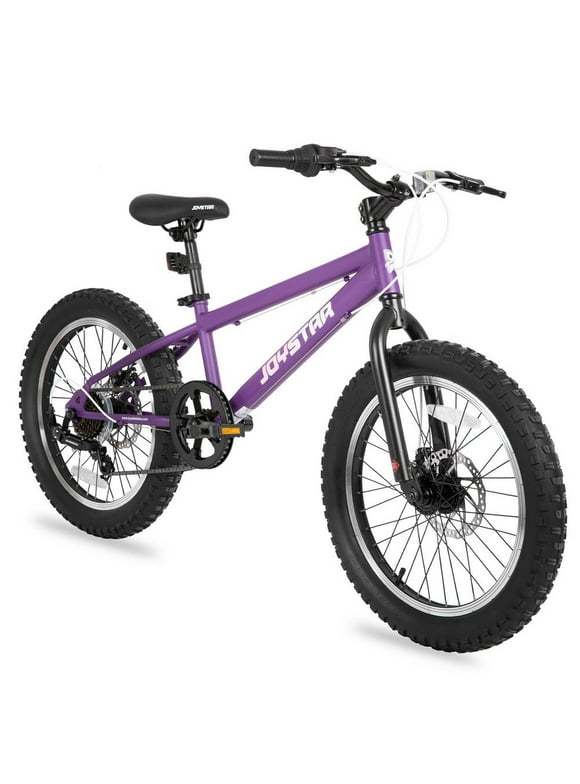 JOYSTAR 20 Inch Mountain Bike for Kids Ages 7-12 Year Old, 3-Inch Wide Knobby Tires, 7 Speed Shimano Drivetrain, Disc Brakes, Fat Tire Kids Bicycles for Boys Girls