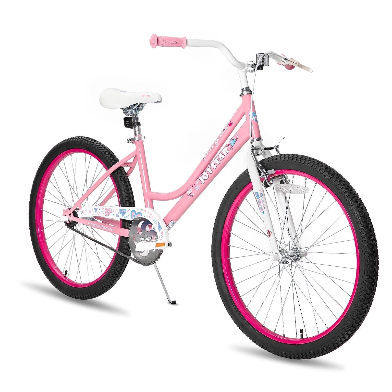 JOYSTAR 24 inch Girls Bike for 8-12 Years Old, Kids Bike with Handbrake, Pink