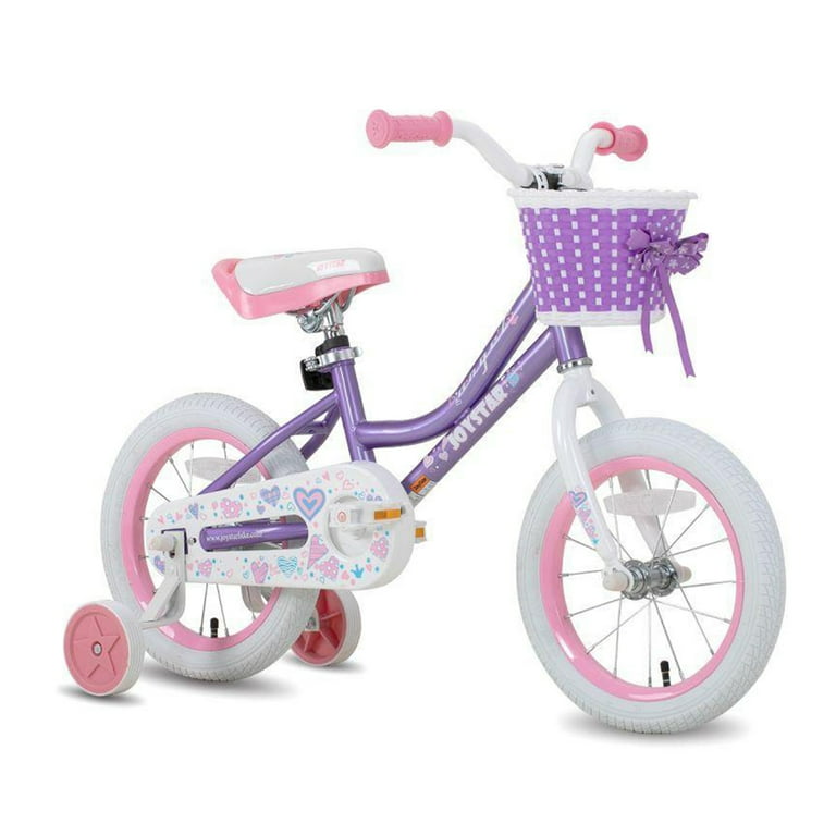 JOYSTAR Angel 12 Inch Girls Bike with Training Wheels Basket for