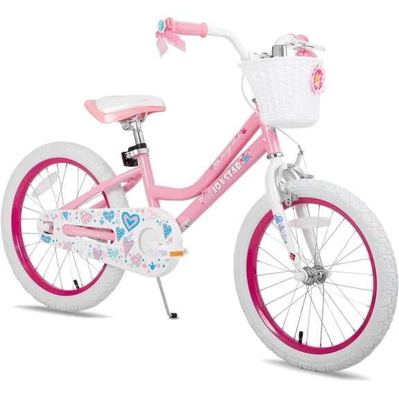 JOYSTAR Angel Girls Bike 18 Inch Kids Bike with Kickstand for 5-9 Years Old Girls,Toddler Bicycle,Angel-pink