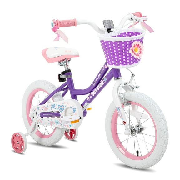 JOYSTAR Angel Girls Bike 14 Inch Kids Bike With Training Wheels for 3-5 Years Old Girls,Toddler Bicycle,Purple
