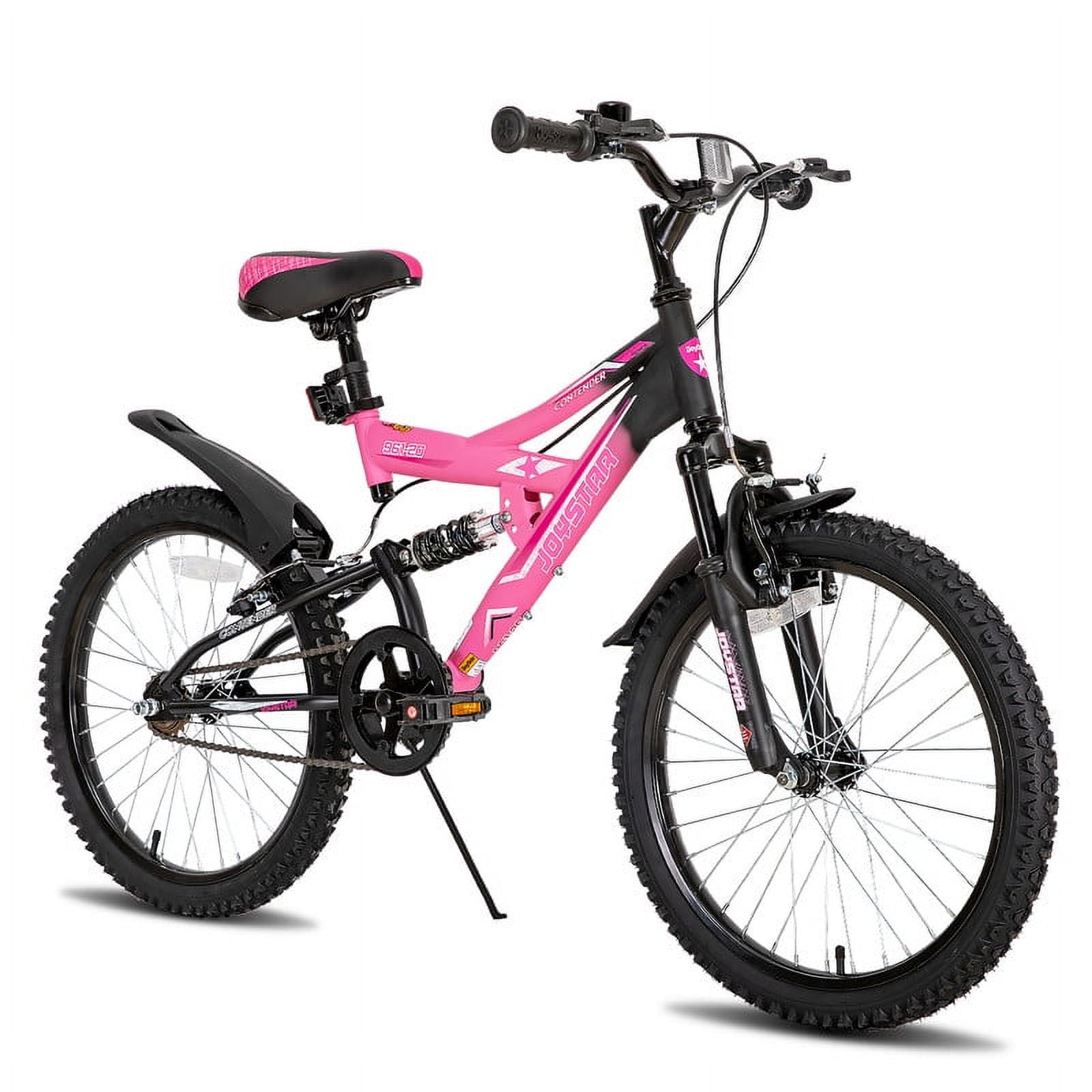 JOYSTAR Contender 20 Inch Kids Mountain Bike for 7-13 Years Boys & Girls,  Kids Bicycle with Full Dual-Suspension Steel Frame and 1-Speed Drivetrain  