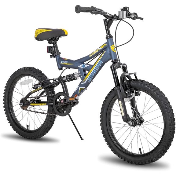 JOYSTAR Contender 20 Inch Kids Mountain Bike for 7-13 Years Boys & Girls, Kids Bicycle with Full Dual-Suspension Steel Frame and 1-Speed Drivetrain with Kickstand, Multiple Colors
