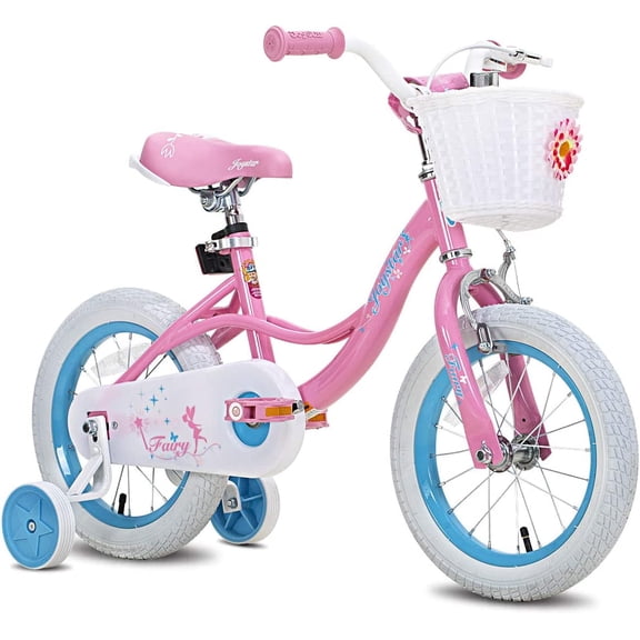 JOYSTAR Fairy Girls Bike for Toddlers and Kids Ages 5-9 Years Old Kids, 18 inch Wheels,Training Wheels Included,Pink