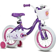 JOYSTAR Fairy Girls Bike for Toddlers and Kids Ages 5-9 Years Old Kids, 18 inch Wheels，Training Wheels Included,Purple