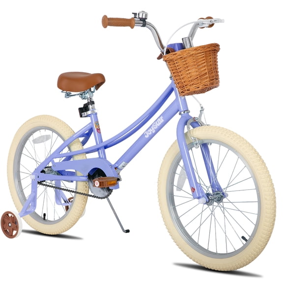JOYSTAR Girls Bike for 2-13 Years Old Toddlers and Kids, 12" 14" 16" 18" Kids Bike with Training Wheels & Basket, 20 Inch Kid's Bicycle with Kickstand, Retro Style Bikes