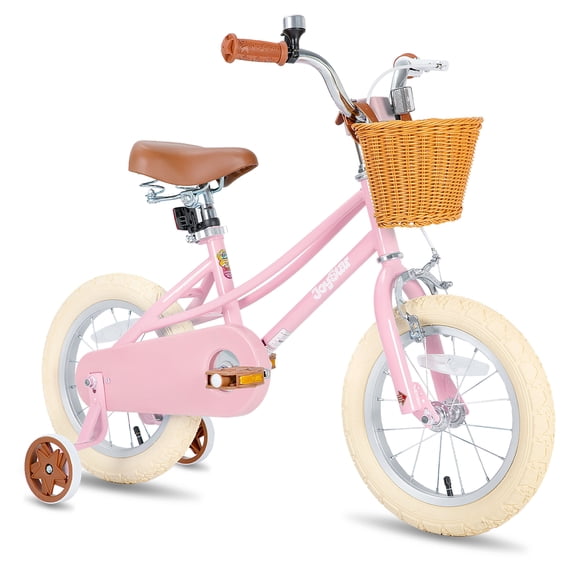 JOYSTAR Girls Bike for 2-13 Years Old Toddlers and Kids, 12" 14" 16" 18" Kids Bike with Training Wheels & Basket, 20 Inch Kid's Bicycle with Kickstand, Retro Style Bikes