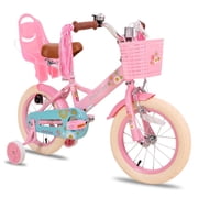 JOYSTAR Little Daisy 12 Inch Kids Bike for 2 3 4 Years Girls with Training Wheels Princess Kids Bicycle with Basket Bike Streamers Toddler Cycle Bikes Pink