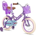 thumbnail image 1 of JOYSTAR Little Daisy 14 Inch Kids Bike for Girls Boys Ages 3 4 5 Years, Girls Bikes with Doll Bike Seat & Streamers Toddler Bikes , Purple, 1 of 7