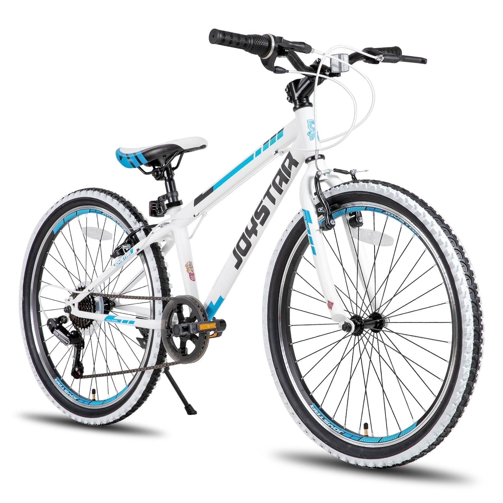 JOYSTAR Lubbock 20 24 Inch Kids Bike for Boys & Girls Ages 7-12 Years Hardtail Mountain Bike for Kids with 1-Speed/7-Speed Drivetrain, White Wall Knobby Tires, Kids' Bicycle
