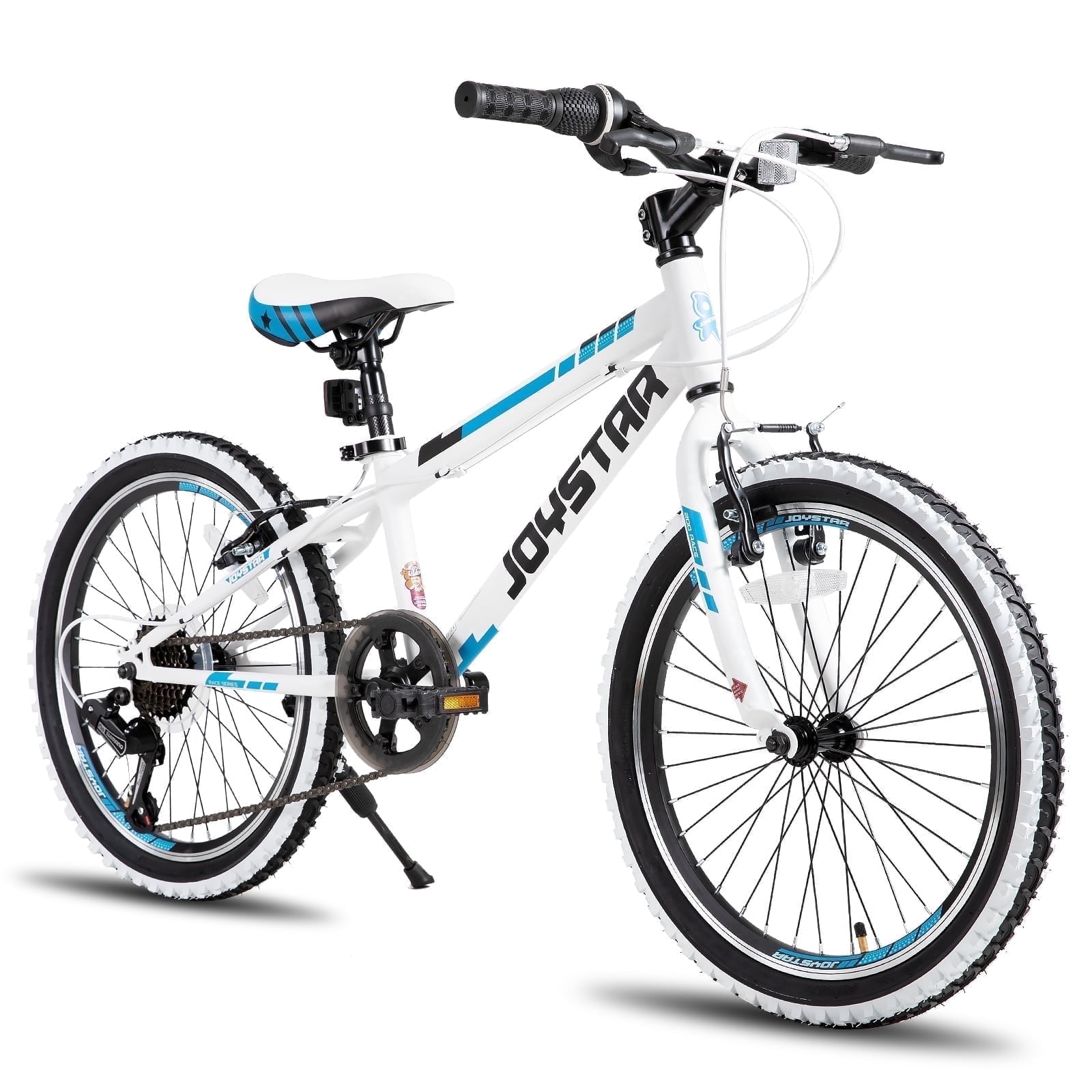 Joystar Lubbock 20 Kids Mountain Bike, 7-Speed Drivetrain, White