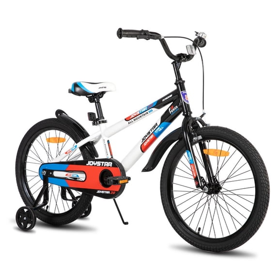 JOYSTAR New Berry Kids Bike, Ages 7-13, 20 Inch with Training Wheels, White