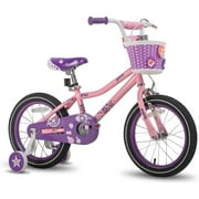 JOYSTAR Paris Girls Bike, 14 Inch Kids Bike with Training Wheels, Pink