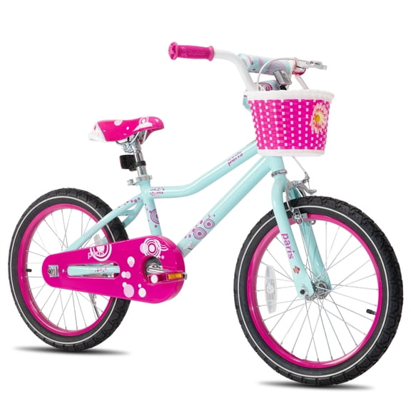 JOYSTAR Paris Girls Bike, 20 inch Kids Bike with Training Wheels, Kids' Children Bicycle, Blue