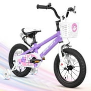 JOYSTAR Pluto Kids Bike with Training Wheels for 12 14 16 18 inch Bike,(Gray Blue Purple Green Orange Pink)
