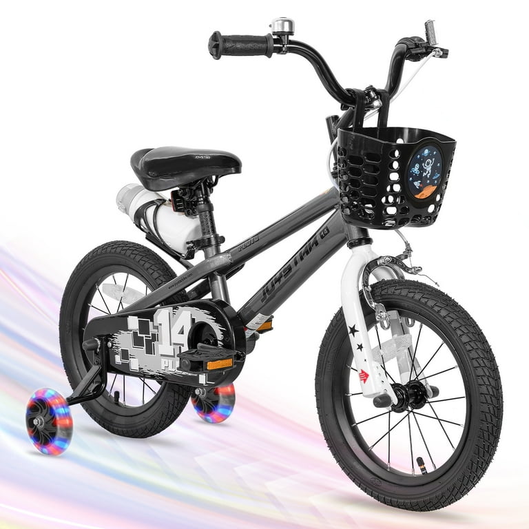 JOYSTAR Pluto Kids Bike with Training Wheels for 12 14 16 18 inch Bike Gray Blue Purple Green Orange Pink Walmart