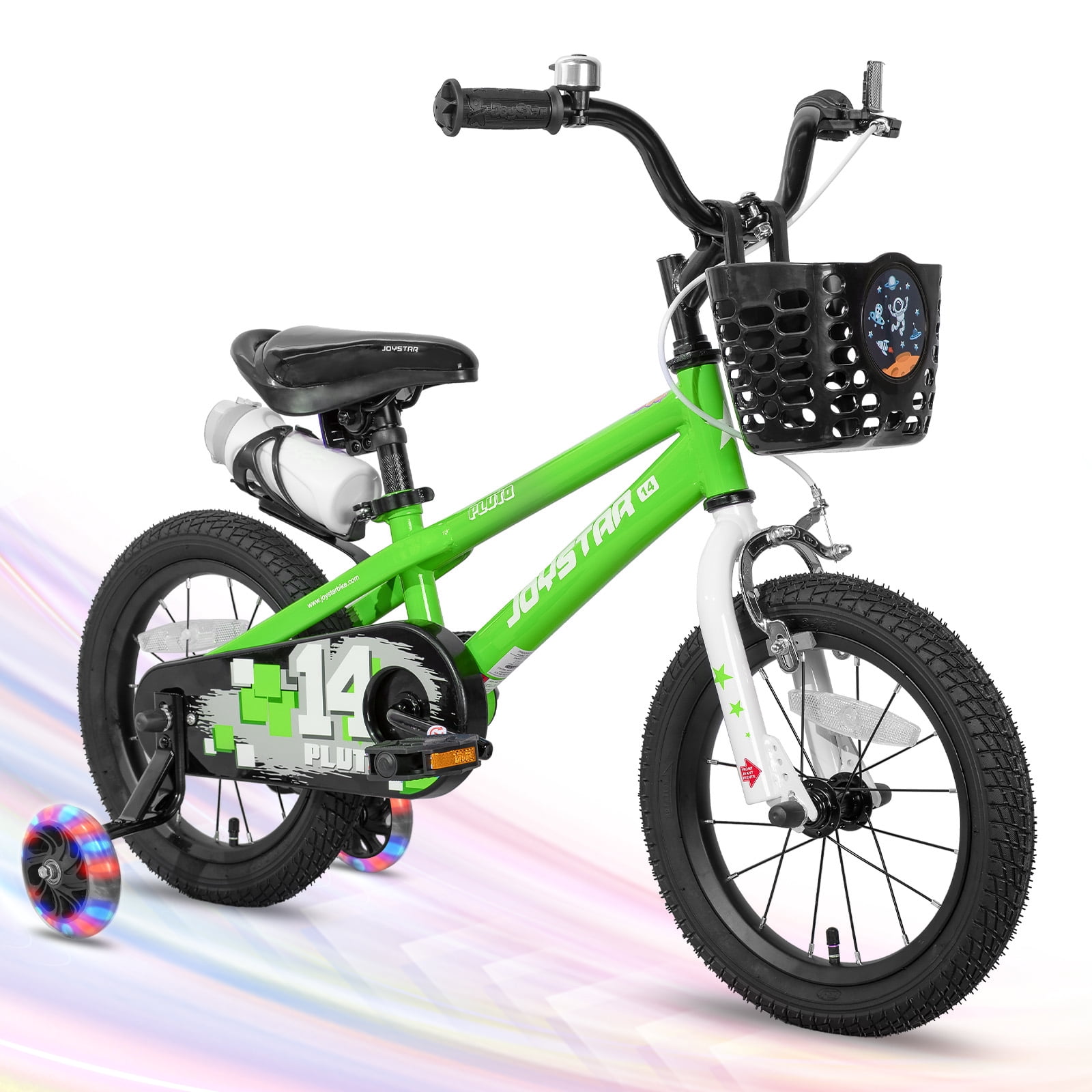 JOYSTAR Pluto Kids Bike with Training Wheels for 12 inch Bike, Green