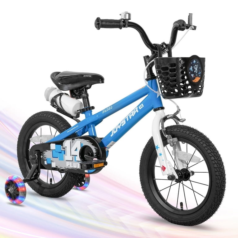 JOYSTAR Pluto Kids Bike with Training Wheels for 12 14 16 18 inch Bike Kickstand for 18 inch Bicycle Black Blue Red Green Orange Pink