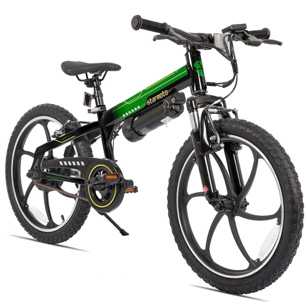 JOYSTAR Radspur Electric Bike 20" with 250W Brushless Motor, 15 Miles 15MPH Electric Mountain Bicycle with Removable Battery, Green