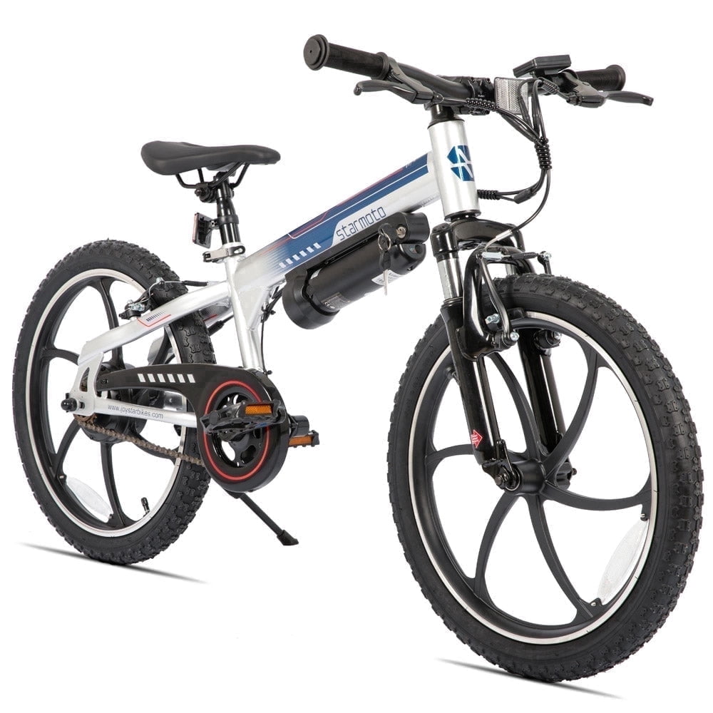 JOYSTAR Radspur Electric Bike 20" with 250W Brushless Motor, 15 Miles 15MPH Electric Mountain Bicycle with Removable Battery, White
