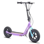 JOYSTAR Starmoto 12" Electric Scooter for Ages 6-12, 250W 13.6Mph 8 Mile Range,Thumb Throttle for Easy Riding, All-Metal Body Supports 220 lbs   Plurple