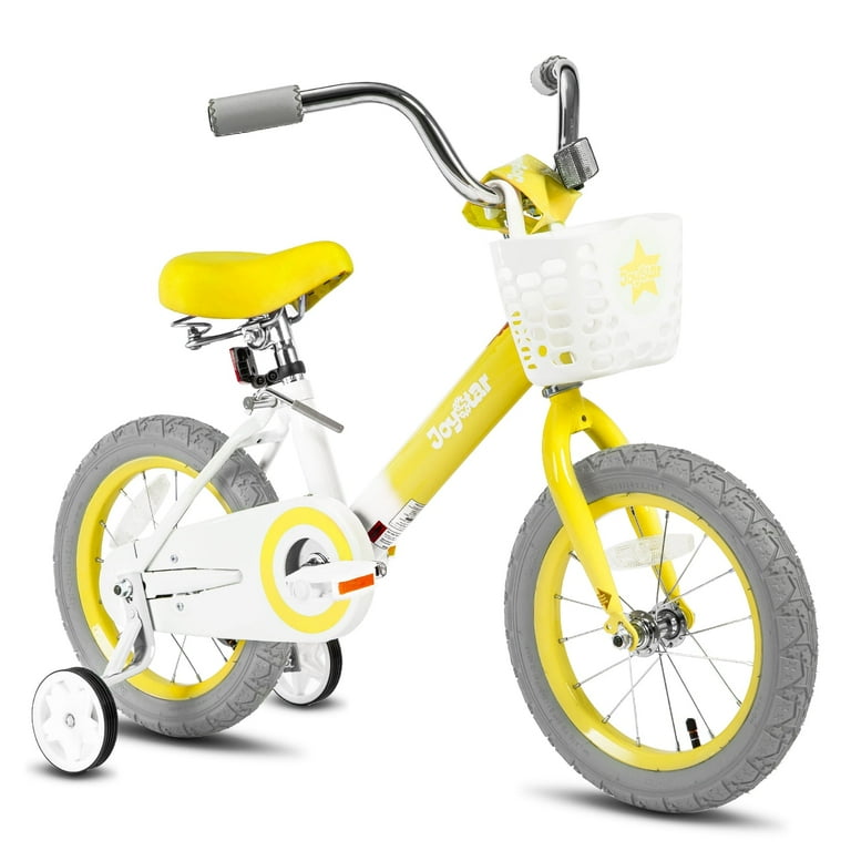 Yellow bike with training wheels top