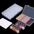 thumbnail image 1 of JOYSTRY 28 Grids Diamond Painting Bead Storage Container, Perler Beads Organizer for Nail Rhinestones, Craft Supplies & Small Accessories, 2 Pack with 200 Labels, Clear White, 1 of 5