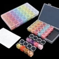 thumbnail image 1 of JOYSTRY 28 Grids Diamond Painting Bead Storage Container, Perler Beads Organizer for Nail Rhinestones, Craft Supplies & Small Accessories, 2 Pack with 200 Labels, Clear White and Clear Multicolor, 1 of 5