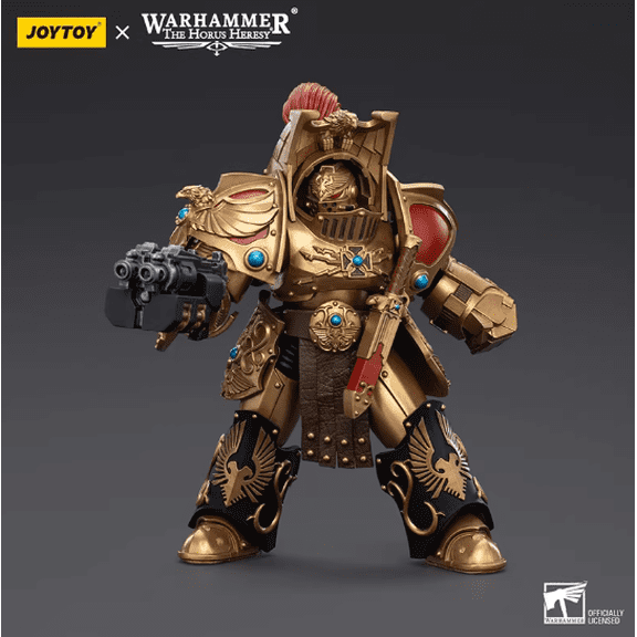 JOYTOY Action Figure 1/18 Warhammer The Horus Heresy Legio Custodes Aquilon Terminator Squad Aquilon with Lastrum Storm Bolter Collection Model Birthday Gifts
