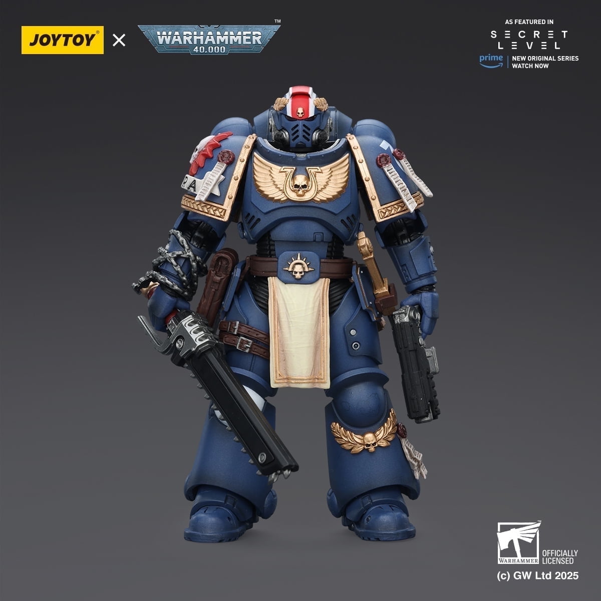 JOYTOY Titus with Laurels of Victory Warhammer 40K 1/18 Action Figures Ultramarines Titus with Laurels of Victory 4.84Inch Collectible Model Birthday Gifts