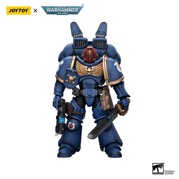 JOYTOY Warhammer 40,000 1/18 Action Figure Ultramarines Jump Pack Intercessors Sergeant With Plasma Pistol And Power Sword Model
