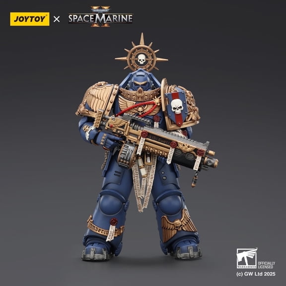 JOYTOY & Warhammer 40K 1:18 Action Figure, Ultramarines Heavy Relic Primus Armor -with Heavy Relic Bolt Rifle 5", Collection Model Gifts Toys 15Age+