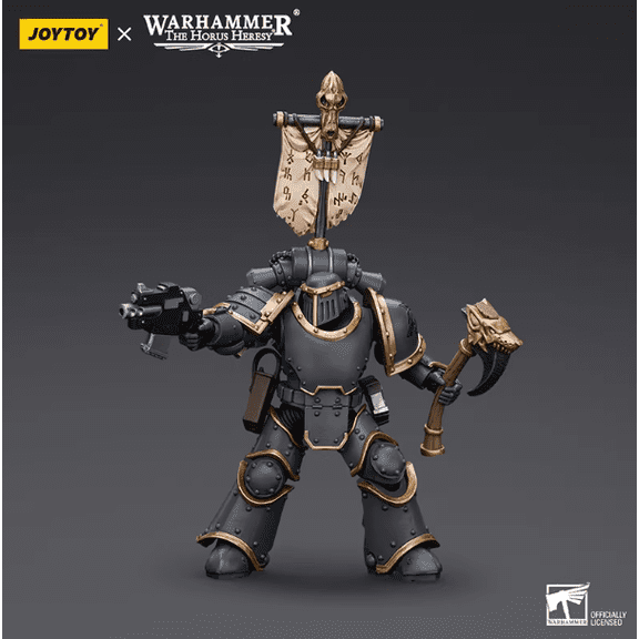 JOYTOY Warhammer 40K 1/18 Action Figures Space Wolves Grey Slayer Pack Grey Slayer with Legion Vexilla Collectible Model