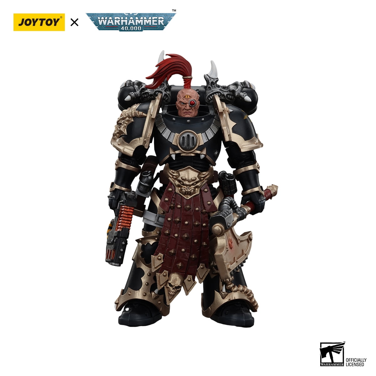 JOYTOY Warhammer 40K Chaos Space Marines Black Legion Chosen with Plasma Pistol and Power Axe Collection Model