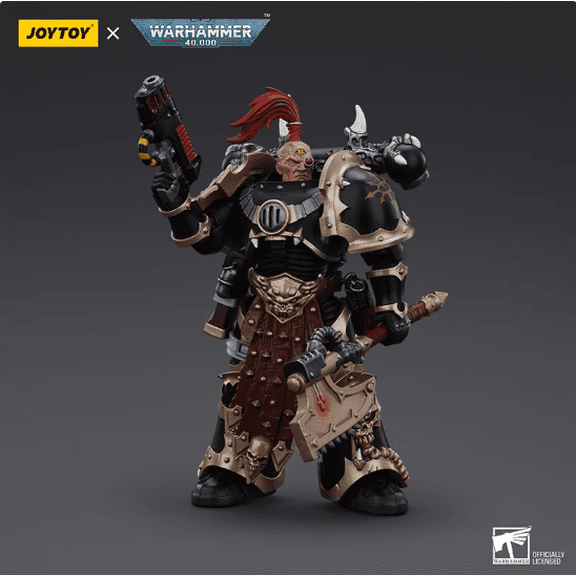 JOYTOY-Warhammer The Horus Heresy 1:18 Action Figure Chaos Space Marines Black Legion Chosen with Plasma Pistol and Power Axe-Collection Model Birthday Gifts